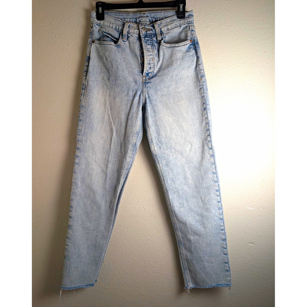 Old Navy Sky-Hi Straight Jeans 2 Extra High Rise Button Fly Light Wash 90's Y2K